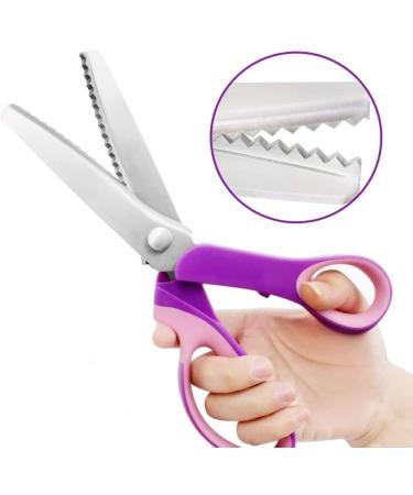Pinking Shears Scissors for Fabric - 2-Piece Bundle of Zig Zag & Scalloped Shears | 100% Stainless Steel - Ideal Craft Scissors for Decorative Edges - Buy Online on GoSupps.com