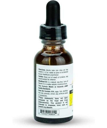 Micellized Vitamin D3 Liquid 750 Servings 1200 IU Per Drop Best Value Natural Soy Free Water Soluble - 1 Ounce - Buy Online on GoSupps.com