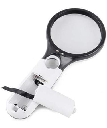 Light Magnifying Glass 45 Times Double Lens Magnifier 3 Times Handheld Magnifying Glass Old Reading Magnifying Glass White 190x83x28 Mm Made in China - Buy Online on GoSupps.com