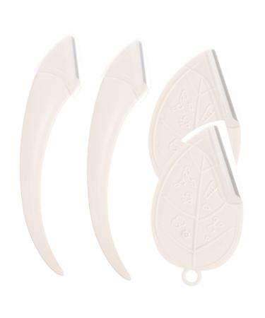 Frcolor 4 pieces of beauty tools ergonomic dermaplane razor reusable facial hair resources facial razor for women eyebrows razor razor tools eyebrow comb