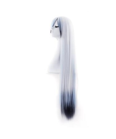 MapofBeauty 40 Anime Costume Long Straight Cosplay Wig White/Blue/Black Party Wig for International Shipping - Buy Online on GoSupps.com