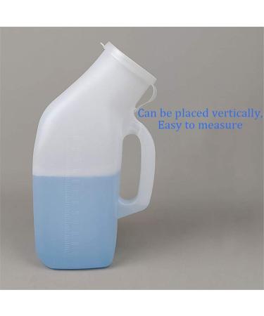 2PCS Urinals for Men White 1200ML Portable Male Urinal Bottle with Lid Urine Collection for for Hospital/Home/Camping/Car/Travel - Buy Online on GoSupps.com