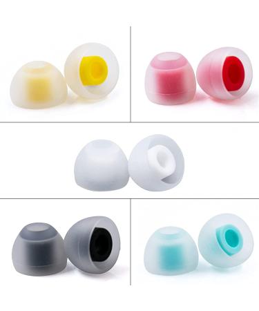 Kbear07 replacement earplugs for wireless headphones patented silicone tips block ambient noise safe fit and maximum comfort (5 colors 5 sizes S m m l) 5 SIES