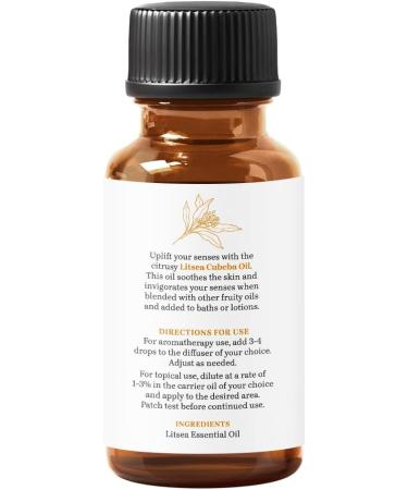 Litsea Cubeba Essential Oil by Essential Delights - Fresh and Citrusy Aroma for Energizing Aromatherapy and DIY Cleaning Products 1 oz - Buy Online on GoSupps.com