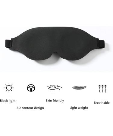 Tim & Tina 3D Sleep Eye Mask Blindfold - Light Blocking Soft Covers for Men Women, Adjustable Strap, Ideal for Travel, Nap, Yoga - 3D Black - Buy Online on GoSupps.com