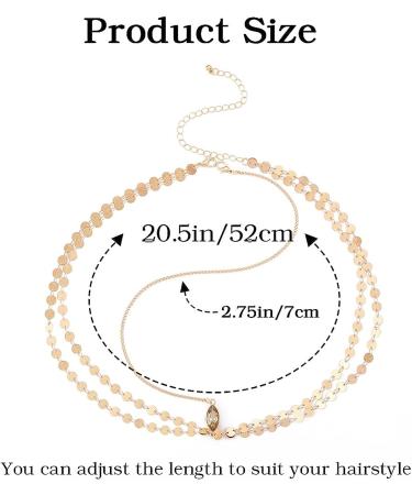 Brinie Boho Gold Head Chain Jewelry - Small Coins Hair Chains for Women and Girls - Buy Online on GoSupps.com