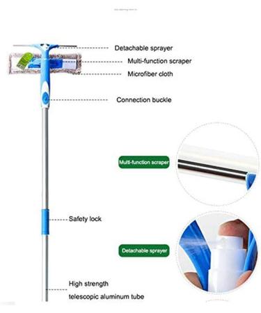 Glass Wiper- Double Sided Glass Window Cleaning Silicone Squeegee Shower Screen Wash Washer Wipe Microfibre Pad Squeege - Buy Online on GoSupps.com