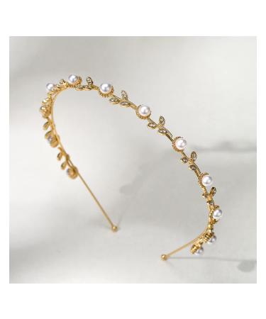 SWEETV Gold Flower Girl Headpiece Pearl Wedding Headband for Women Girls Princess Toddler Hair Accessories for Birthday Party, Photography - Buy Online on GoSupps.com