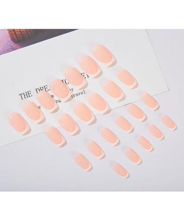 RikView French Tip Press on Medium Fake Nails - White Square Pink Nails for Women - Buy Online on GoSupps.com