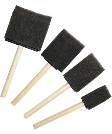 16-Piece Foam Paint Brush Set for Arts & Crafts - Black Sponge Brushes with Wooden Handles - Buy Online on GoSupps.com