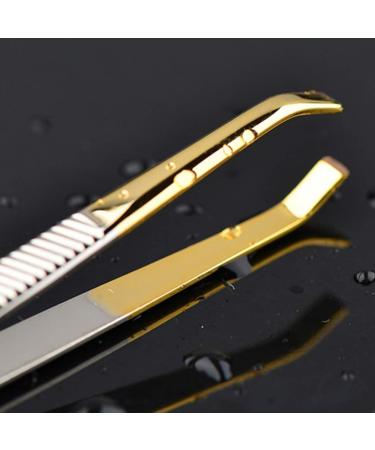 Fomiyes Stainless Steel Eyebrow Tweezers - Precision Hair Removal & Eyelash Extension Kit (2 Pieces) | International Shipping Available - Buy Online on GoSupps.com