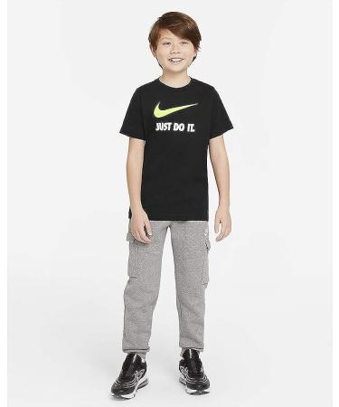 Nike Sportswear Boys Just Do It T-Shirt - Black/Volt (Medium) - Buy Online on GoSupps.com