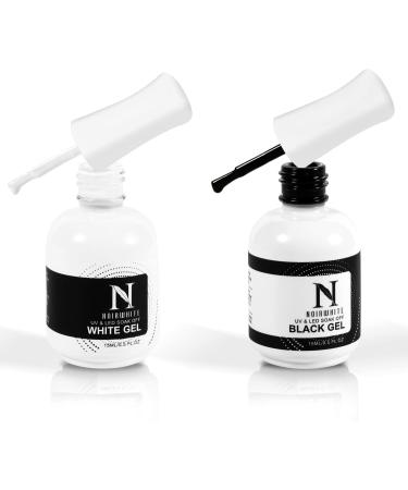 Noirwhite Black White Gel Nail Polish 2Pcs 15ml Gel Polish Set Soak Off UV LED Nail Gel Polish Long Lasting Nail Art Starter Manicure Salon DIY at Home Design Decorations Nail Art Design 2in1Gel 2 Colors - Buy Online on GoSupps.com