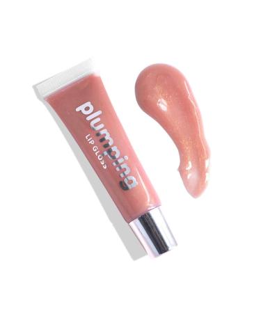 MAEPEOR Plumping Lipgloss Moisturizing Lip Plumper Shiny Jelly Lip Gloss Natural Liquid Lipstick for Women and Girls (Glitter Glossy  01Warm Nude)
