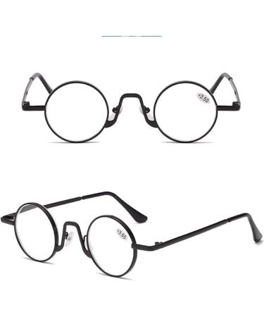 EVSER Retro Reading Glasses - Lightweight Round Metal Frame Anti-Glare Presbyopia Readers (1.0-4.0x) - Stylish & Durable Black Eyewear - Buy Online on GoSupps.com