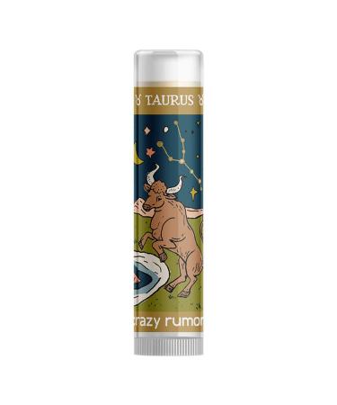 Crazy Rumors Taurus (Earth Blend) Zodiac Soothing Lip Balm Stick for Dry Lips 100% Natural and Vegan 4g 4 Clear