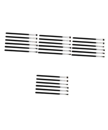 Healeved 24 Pcs Flat Eyebrow Brush Eyeshadow Brush Eyebrow Eyeliner Flat Makeup Brush Artificial Fiber Black