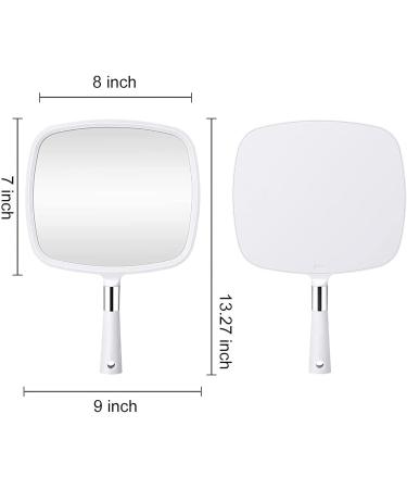 Orange Tech Large Hand Held Mirror with Handle - Makeup and Barbers Haircut Mirror for Bathroom, Bedroom, Home and Salon - Buy Online on GoSupps.com