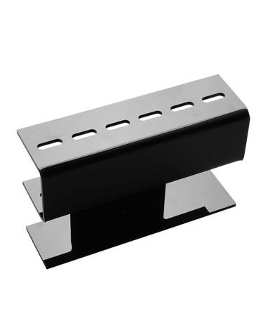 Fenteer 6 Hole Eyelash Tweezers Display Stand Acrylic Storage Desk Organizer Black