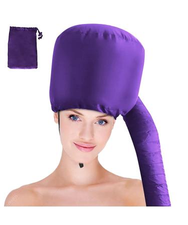 Hair Dryer Bonnet - Upgraded Bonnet Hair Dryer with Longer Extended Hose More Easy to Enjoy Styling, Curling and Hair Deep Conditioning, with Free Carrying Case Bonnet Hair Dryer(Purple)