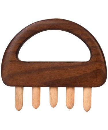 Wooden scalp massager handheld relaxation multifunctional 5 combing tips head massage comb for full body use legs and neck