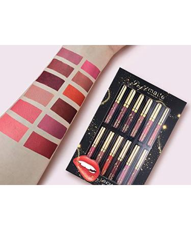 12 Colors Sexy Lip Gloss Set - Waterproof Moisturizing Liquid Lipsticks | Professional Matte Gift Set - Buy Online on GoSupps.com