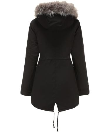 Shop Hanxiulin Women's Oversized Fleece Jacket - Plush Windproof & Elegant Winter Coat in XL Black - Buy Online on GoSupps.com
