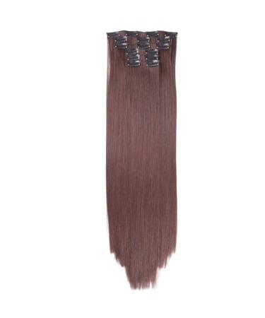 16 Color 16 Clip Long Straight Hair Synthetic Hair Extension Clip High Temperature Fiber Black Brown Wig 22inches 33