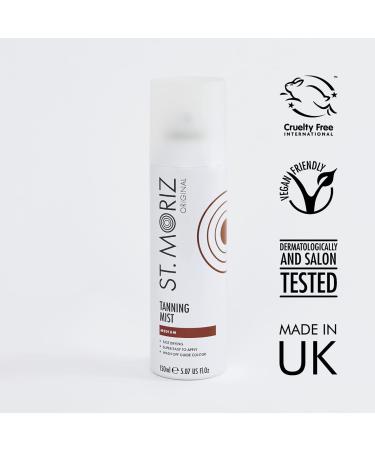 St. Moriz Original Medium Instant Tanning Mist 150ml | Vegan Fake Tan for Golden Glow | Fast Drying & Dermatologically Tested | Cruelty-Free - Buy Online on GoSupps.com