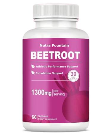 Nutra Fountain Beetroot Capsules for Heart and Blood Pressure Support (60 Capsules)