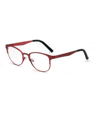Bifocal Reading Glasses Women Blue Light Blocking Glasses Reader Purple (Red, 2.50) Red 2.5 x