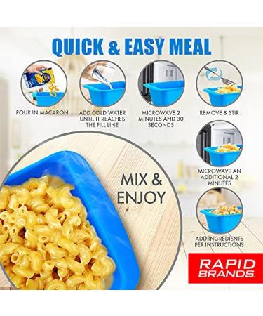 Rapid Mac Cooker - Microwave Macaroni & Cheese in 5 Minutes - Dorm, Small Kitchen, Office - Dishwasher-Safe, BPA-Free - Blue 1-Pack - Buy Online on GoSupps.com