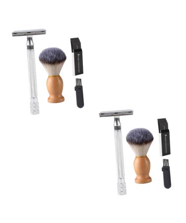 Magiclulu 2 sentences manual razor trimmer for beard portable beard cutters shave shaving razor set hairdresser shaving shaving shaver shaving razor set beard shaver men razor man metal sweep silverx2stk 10.3x4cmx2pcs