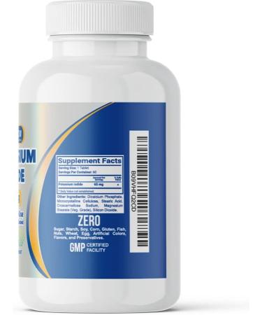 Gflow Potassium Iodide 65mg - Thyroid Support Supplement - 4 Months Supply, 2 Pack - Non-GMO - Made in USA - Exp 03/2029 - Buy Online on GoSupps.com