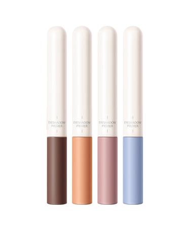 Eyeshadow Primer 4 Colors Eyeshadow Primer with Matte Neutral Creamy Eyeshadow Set Lightweight High-pigmented and Waterproof Long Lasting Matte Eyeshadow for Girl