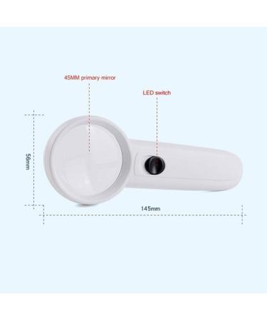 Magnifying Glasses Educational Hobby Magnifiers 5 Times Hand-Held Magnifying Glass with Light Led Light Source Comfortable Anniversary - Buy Online on GoSupps.com