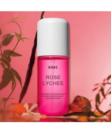 Koec Rose Lychee Perfume Hair and Body Fragrance Mist Women Men Perfume Body Mist Spray (Rose Lychee) - Buy Online on GoSupps.com