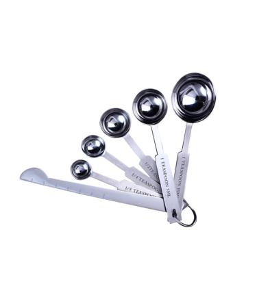 Zerodeko 6pcs Salt Measuring Mugs Handle Measuring Spoons & Cups Ingredient Jars Baking Measuring Spoon Coffee Measuring Liquid Measuring Cups Soup Serving Spoons Measure Coffee Spoon Scale 14.2*4.6CM Silver