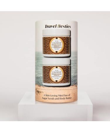 LaLicious Brown Sugar Vanilla Travel Besties Set - 2-Piece Gift Set with Whipped Sugar Scrub & Body Butter - Hydrate & Nourish Skin Worldwide Shipping - Buy Online on GoSupps.com
