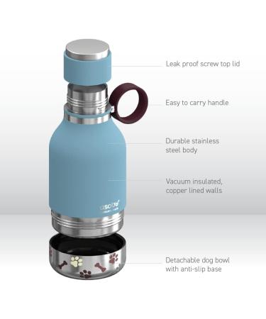 Asobu Pet Dog Bowl & Insulated Stainless Steel Water Bottle for Travel - 1L Blue | Perfect Pet Travel Gear - Buy Online on GoSupps.com