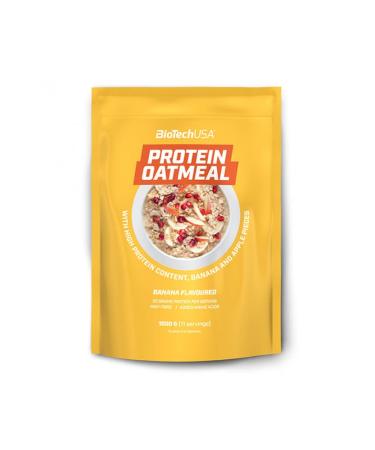 Biotechusa protein oatmeal functional food rich in proteins and oat fibers with dried fruit pieces with sweetener 1 kg banana banana with apple pieces