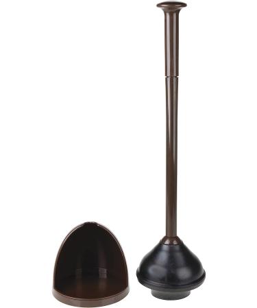 mDesign Plastic Freestanding Hideaway Toilet Bowl Plunger with Holder Set - Plunger for Bathroom Storage and Cleaning Organization - Heavy Duty  Space Saving - Aura Collection - Dark Brown - Buy Online on GoSupps.com