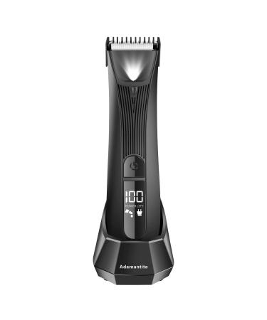 Balls Trimmer Men - Ball Shaver & Body Groomer for Men Waterproof Wet/Dry Body Hair Clippers Lightweight Male Razor Standing Recharge Dock with Light & Power Digital Display Classic Black