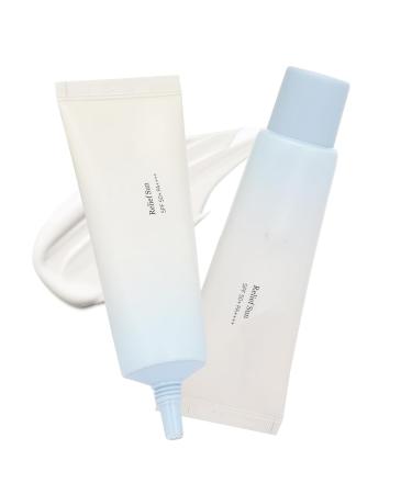 2PCS Relief Sun Organic Sunscreen SPF50+ Sunblock PA++++ Rice and Probiotics Nourishing Skin Protection Sun Moisturizing KoreanSunscreen Skin Care Solution for All Skin Types