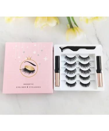 False Eyelashes 5 Pairs Reusable 3D Mink Lashes Russian Volume Handmade Natural Thick Fake Cat Hybrid Look Strip Dramatic Fluffy D Curl Clear Band EyeLashes Contest Parties & Salons - Buy Online on GoSupps.com