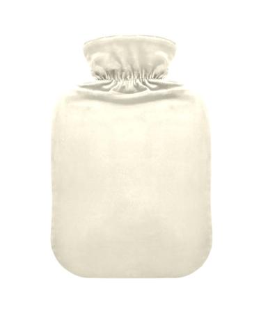 Beige Hot Water Bottle with Cover Hot Water Bottles for Pain Relief Hot Water Bottle Heating Bag for Women Girls Children 1 l