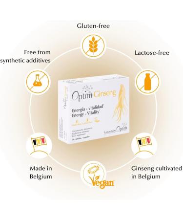 Korean Red Ginseng 30 Capsules - Stimulant for Men Ginseng | Natural Belgium Grown Panax Ginseng Dietary Supplement | Energy - Vitality | Optim Ginseng - Buy Online on GoSupps.com