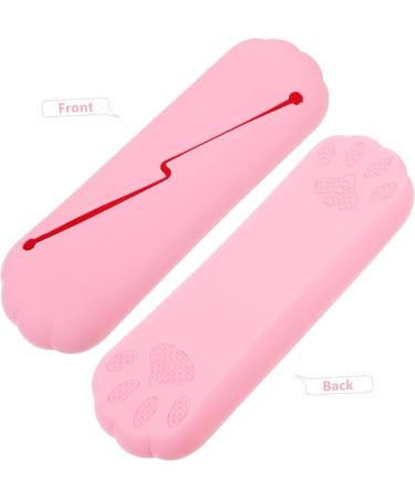 Angoily Silicone Makeup Brush Organizer Bag - Pink Cosmetic Brush Holder & Storage - Small Makeup Bags (20.5x6.5cm) for International Shipping - Buy Online on GoSupps.com