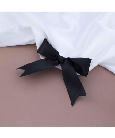 Aneneiceera Vintage Silk Bow Hair Clip Black Bow Hair Barrette Clips Small Tulle Hair Bow Clip French Bowknot Tail Clip Cute Bowknot Accessories for Women and Girls Gifts (Black) - Buy Online on GoSupps.com