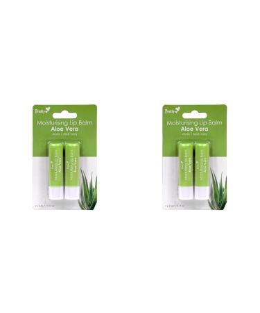 Pretty Moisturising Lip Balm - Aloe Vera (Pack of 2) Aloe Vera 2 Count (Pack of 2)